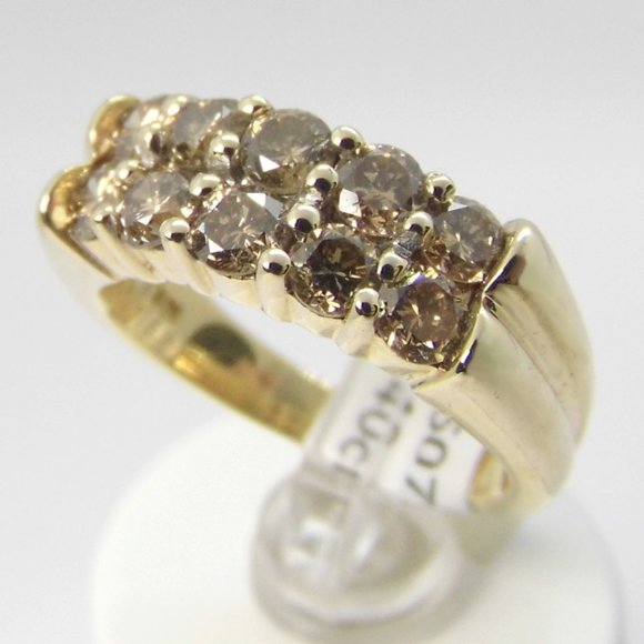 1.40 ct Brown DIAMOND 10KY Gold Ring w/Certificate - Picture 2 of 8
